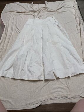Vintage West Germany Mondi Skirt Cotton Linen Blend Flawed Please Read Pleated